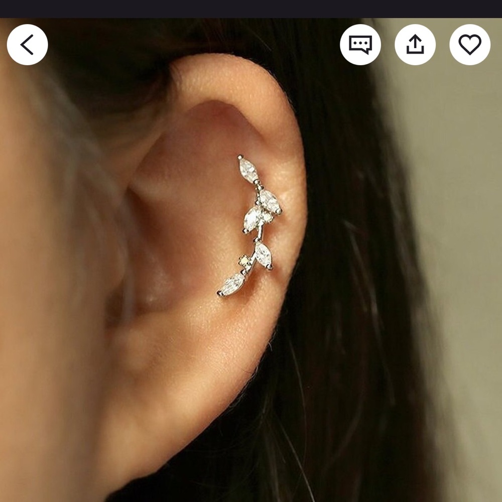 Silver Leaf Stud Earrings